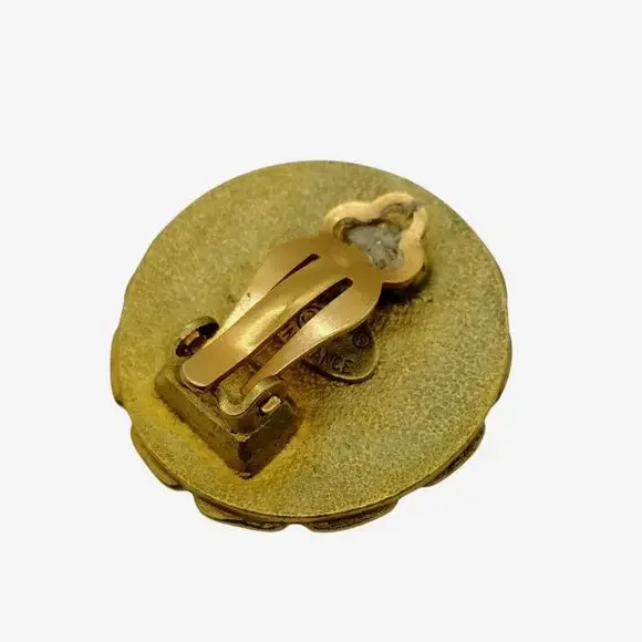 Chanel 24k Gold-Plated Black Clip-on Earrings - Picture 5 of 9